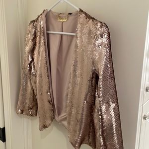 Matte Rose Gold Sequin Bolero Jacket